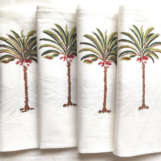 SET SERVILLETAS GREEN PALM 4 UDS