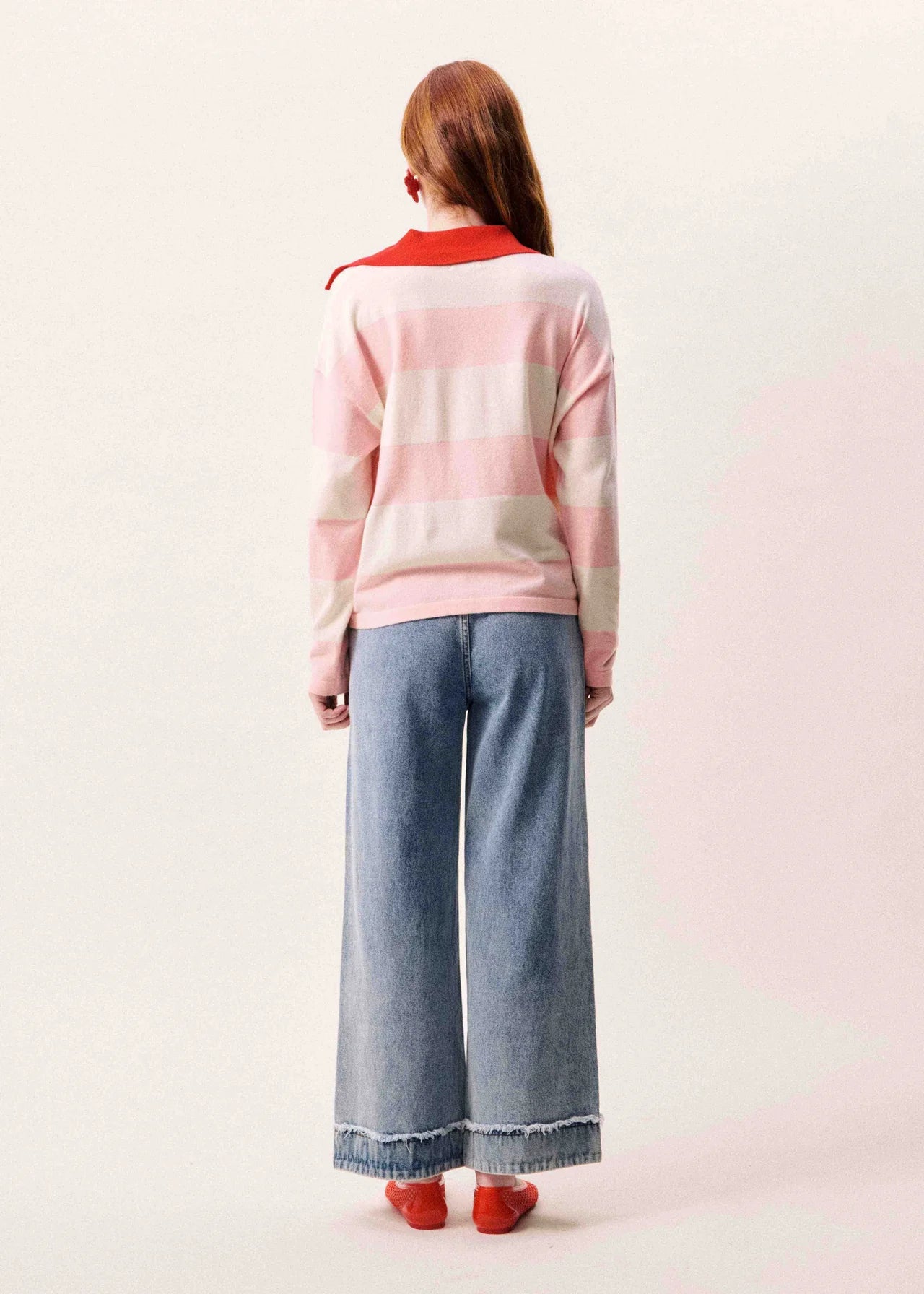 JERSEY POLO RAYAS ROSA