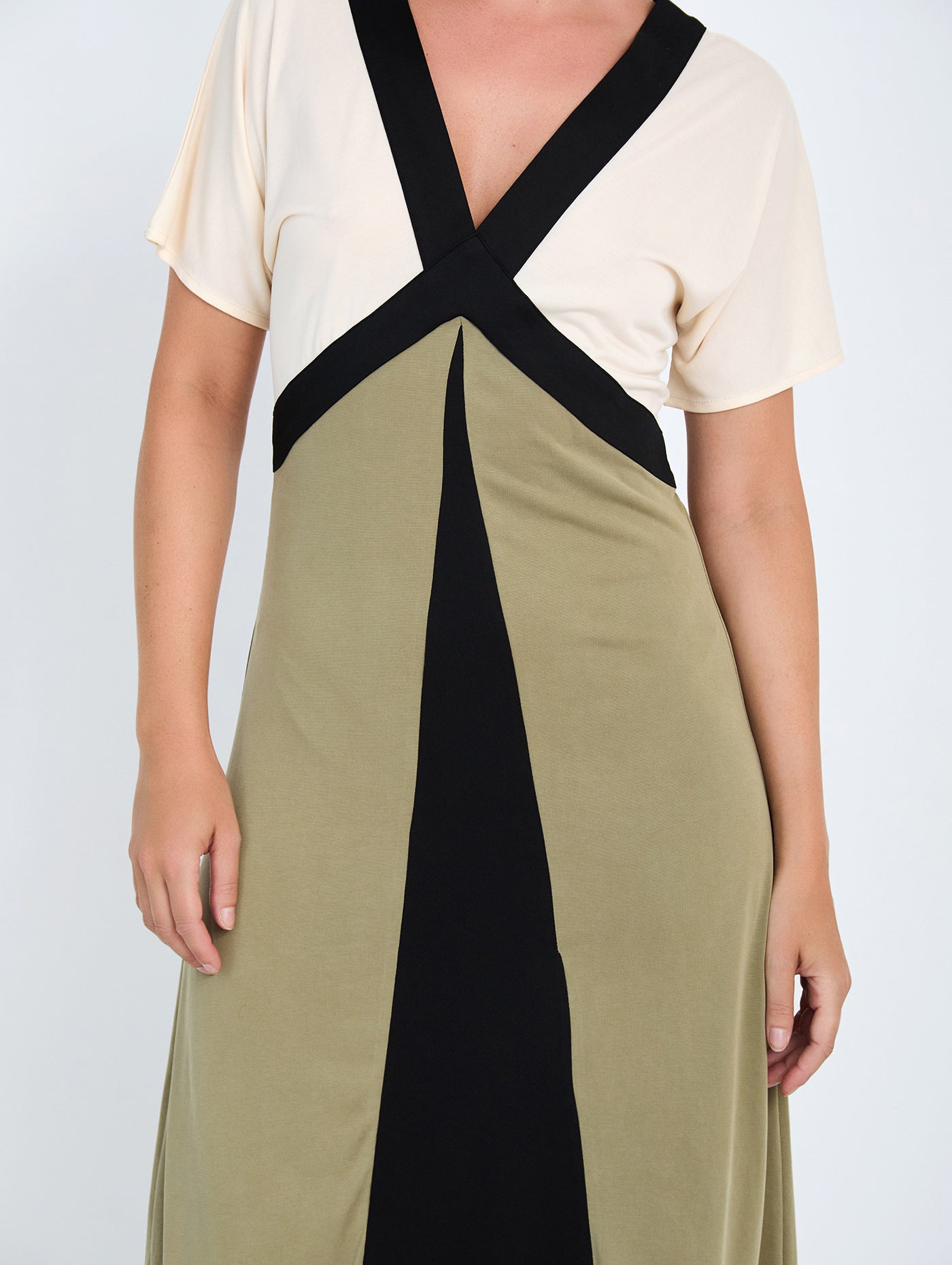 VESTIDO TENCEL TRICOLOR