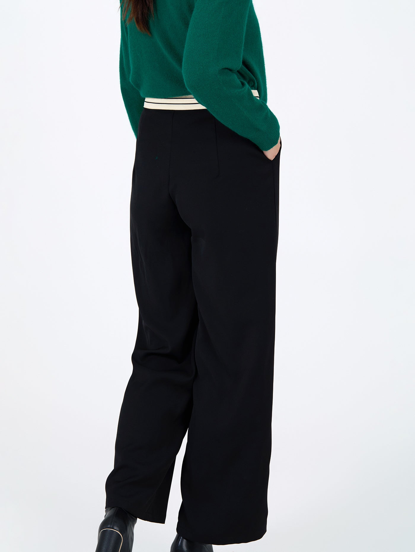 PANTALON CINTURA CONTRASTE NEGRO