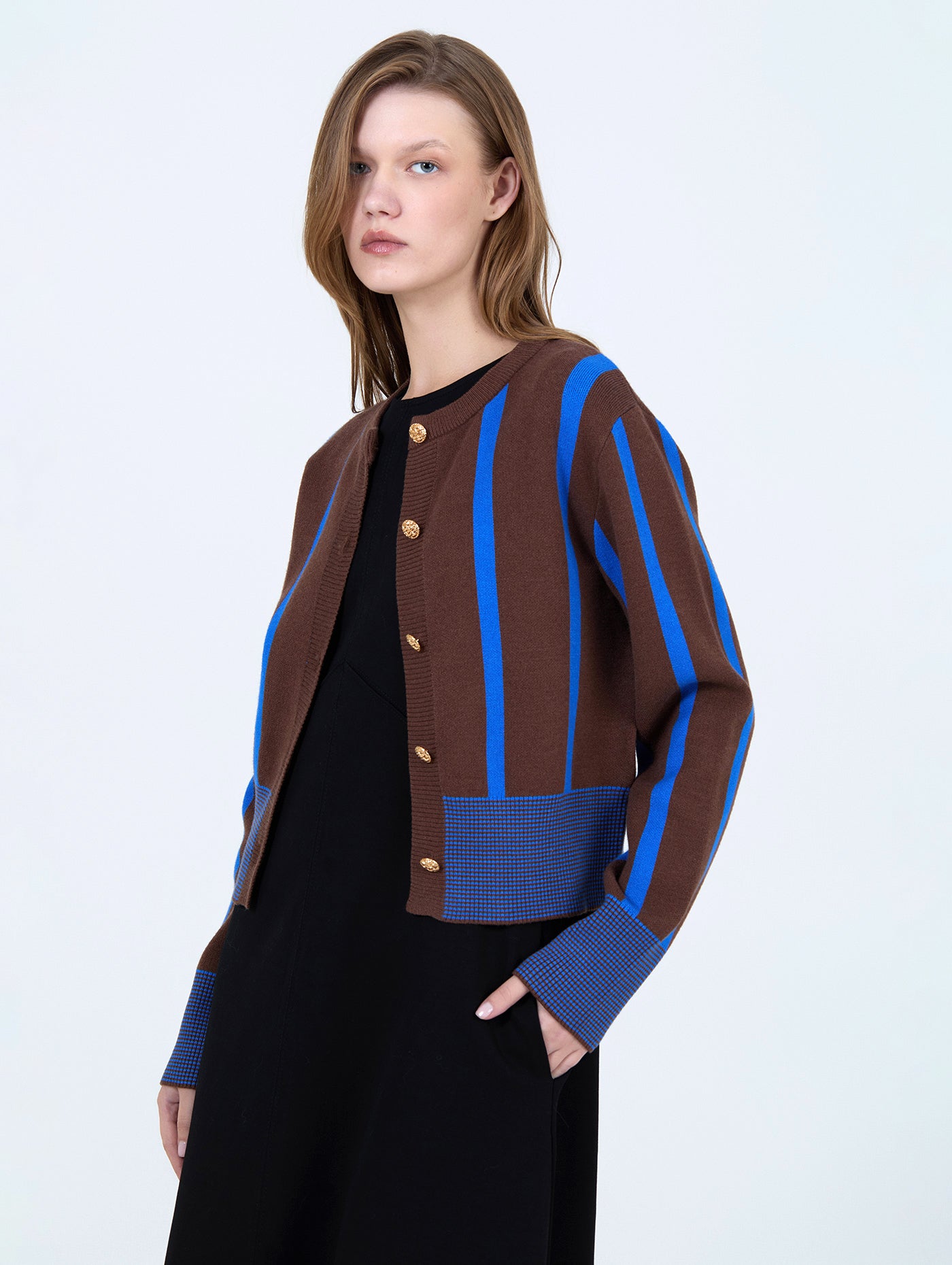 CHAQUETA PUNTO RAYAS