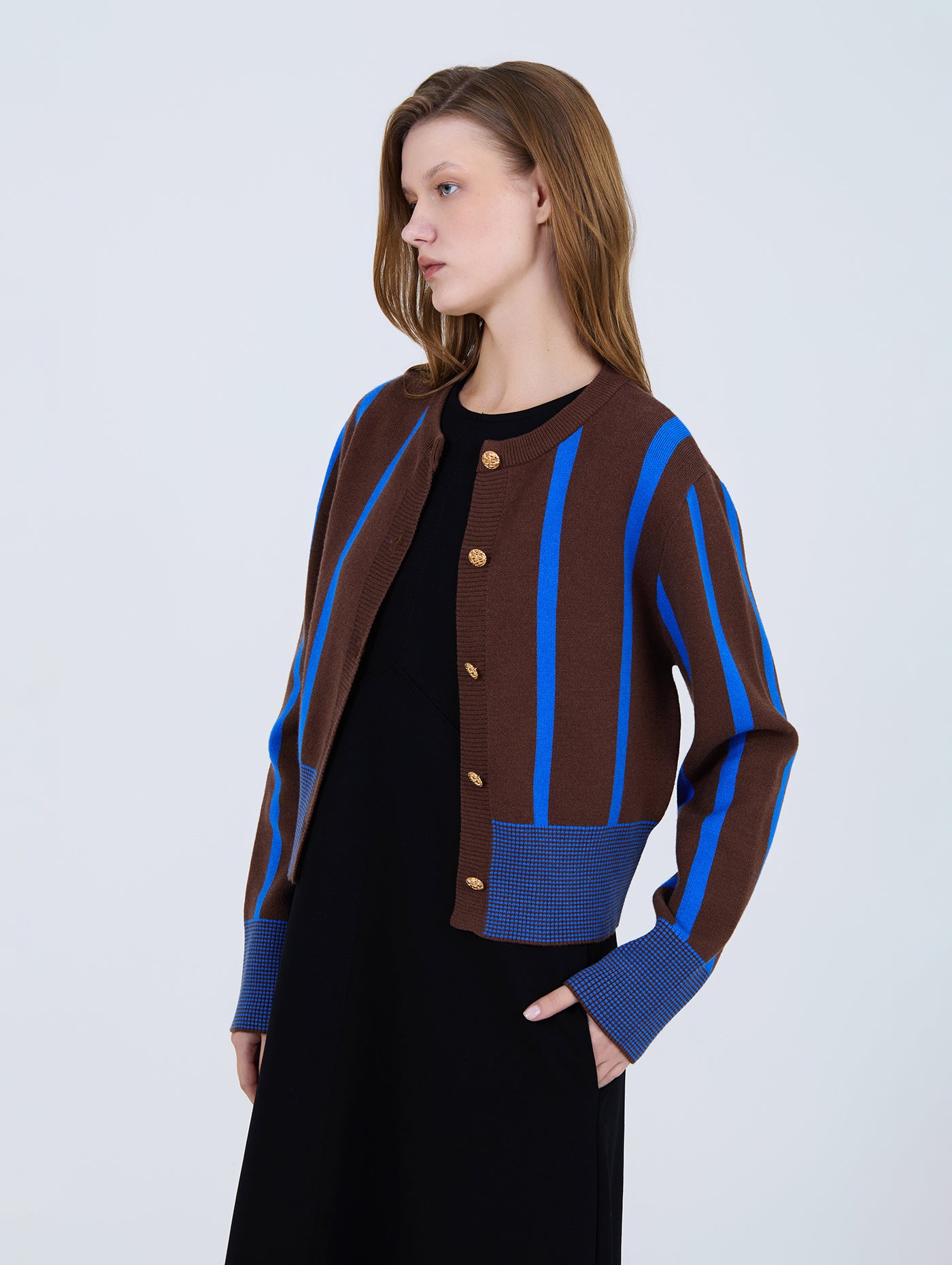CHAQUETA PUNTO RAYAS