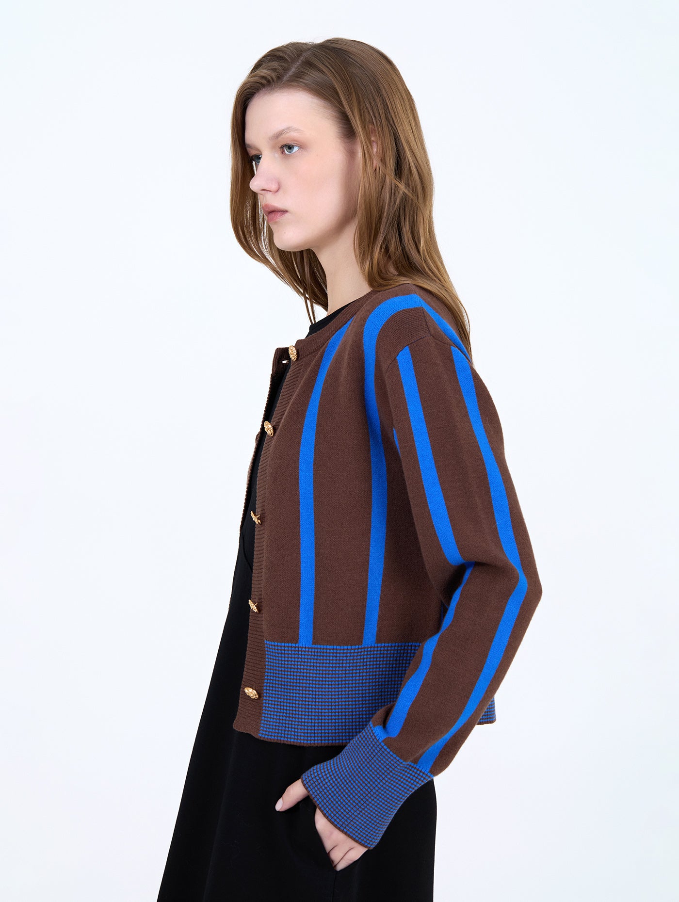 CHAQUETA PUNTO RAYAS