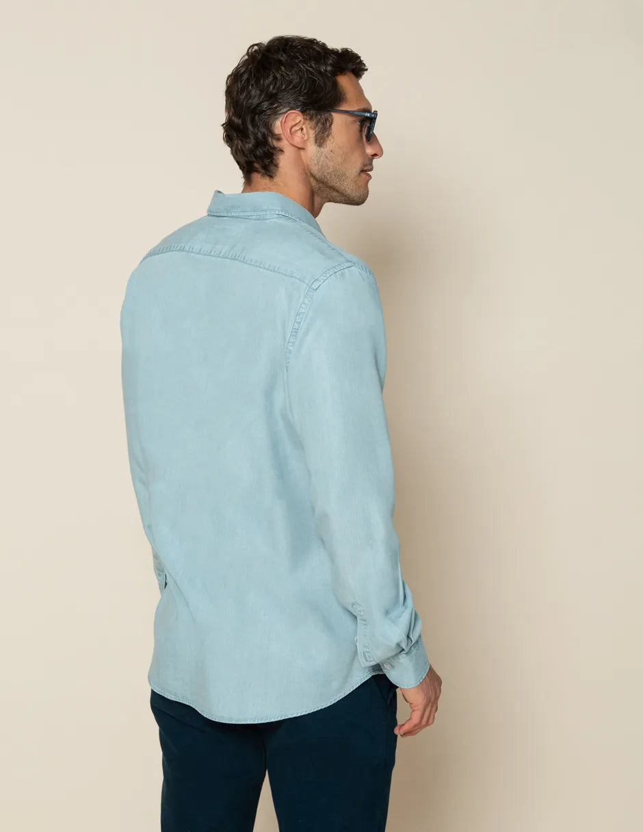 CAMISA TENCEL DENIM CLARO