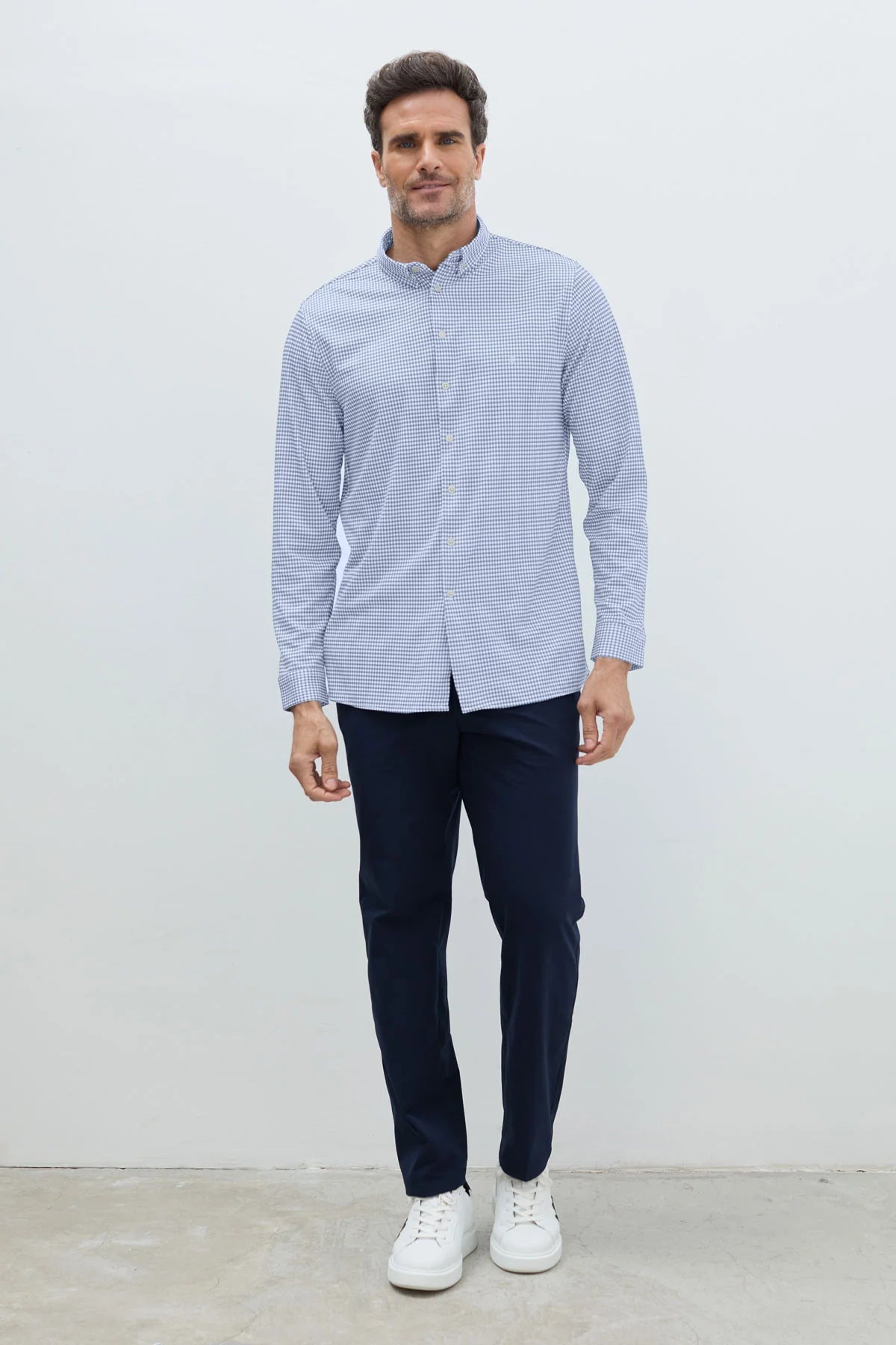 CAMISA SEPIIA VICHY CELESTE
