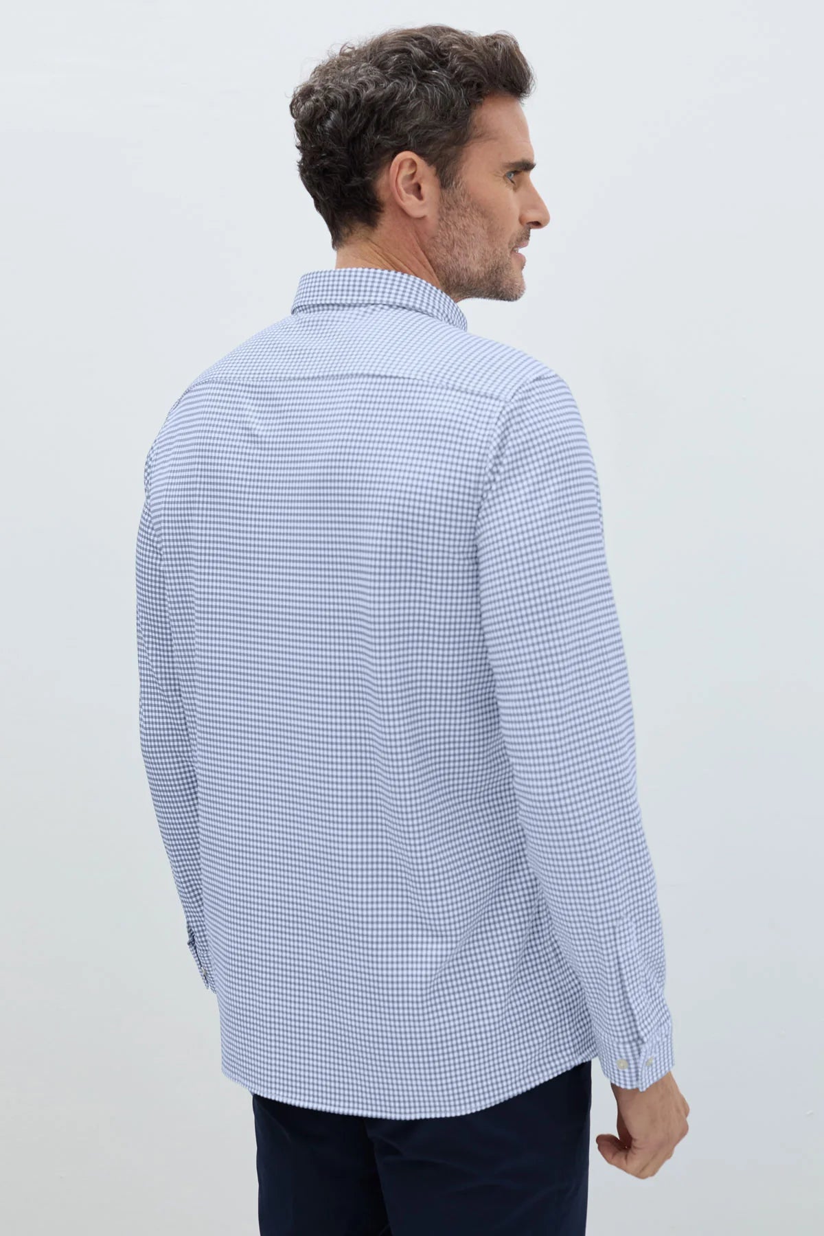 CAMISA SEPIIA VICHY CELESTE