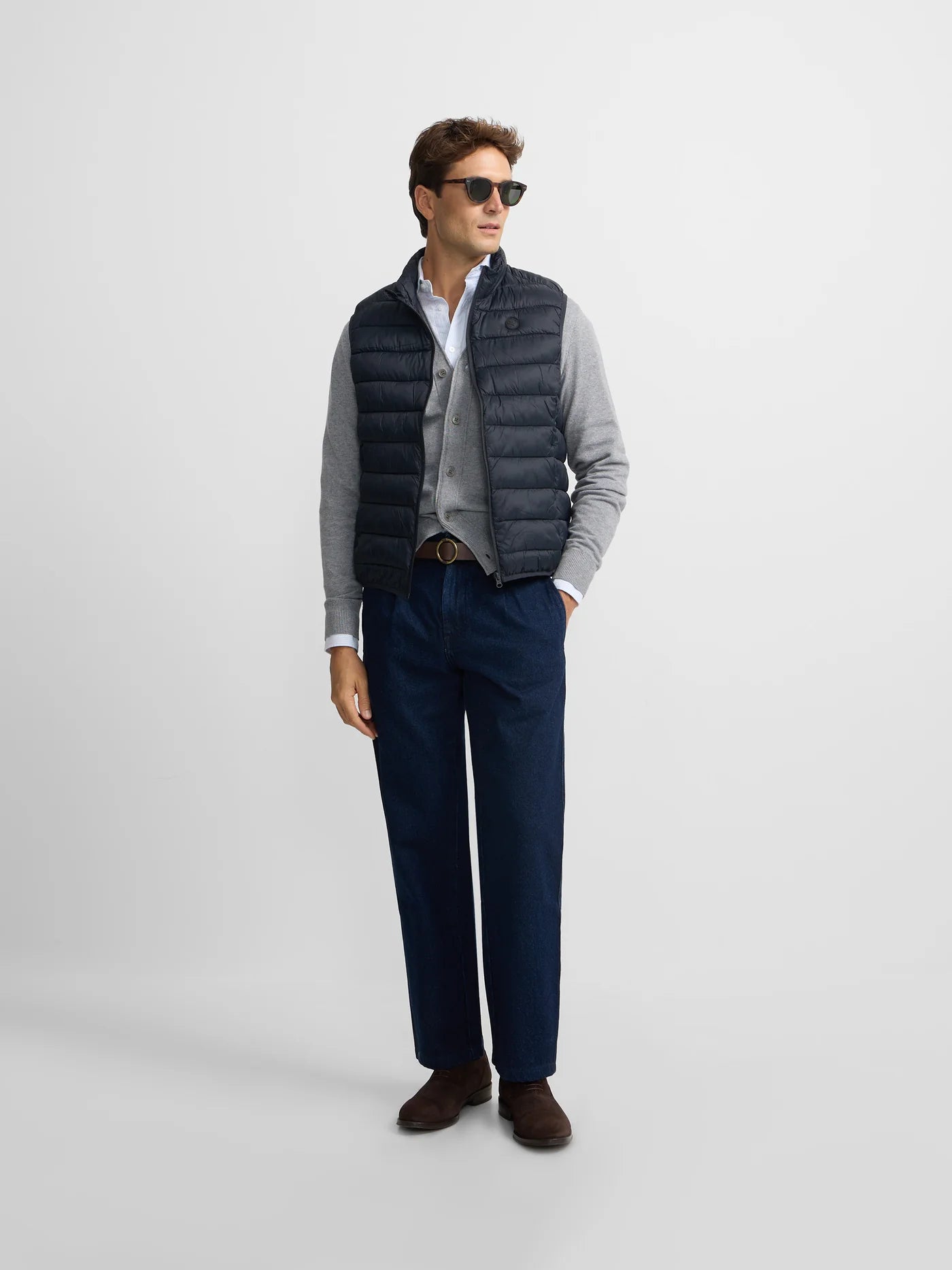 CHALECO AZUL GRISACEO