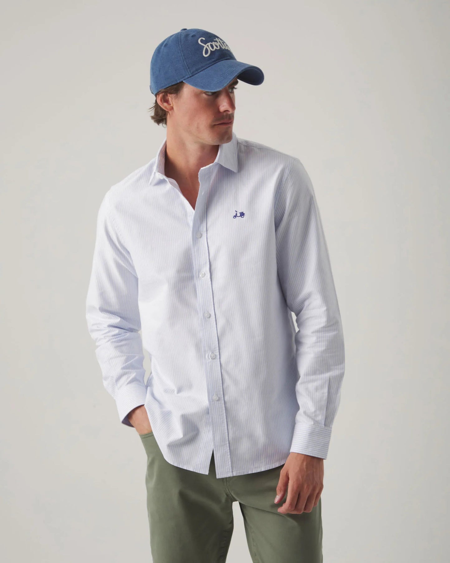 CAMISA OXFORD RAYA CELESTE