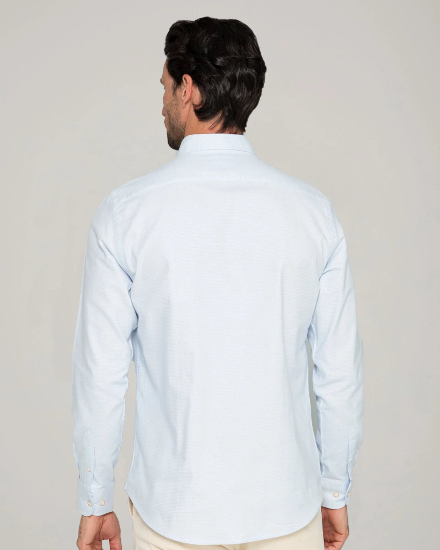 CAMISA PATA DE GALLO CELESTE