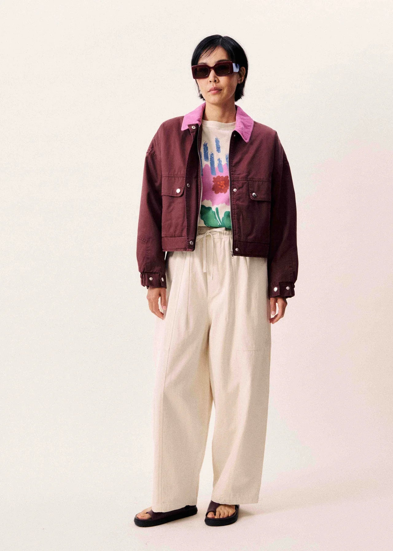 CHAQUETA ENCERADA BURGUNDY