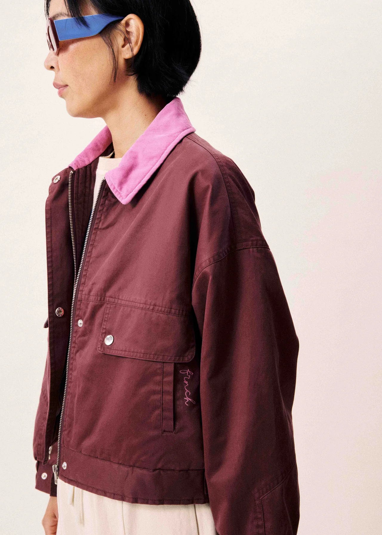 CHAQUETA ENCERADA BURGUNDY