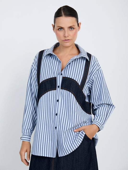 CAMISA DETALLES DENIM