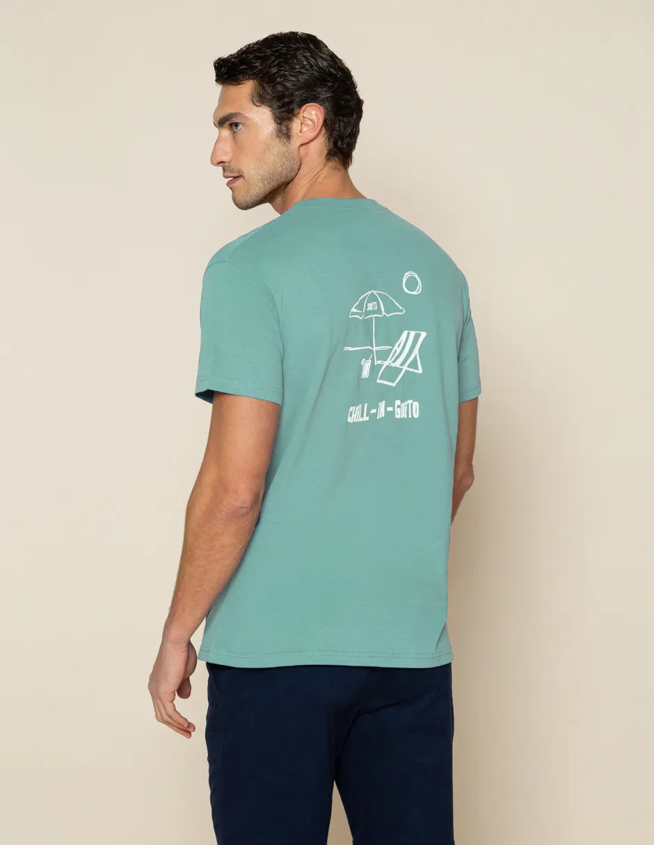 CAMISETA CHILL-IN-GUITO VERDE AGUA