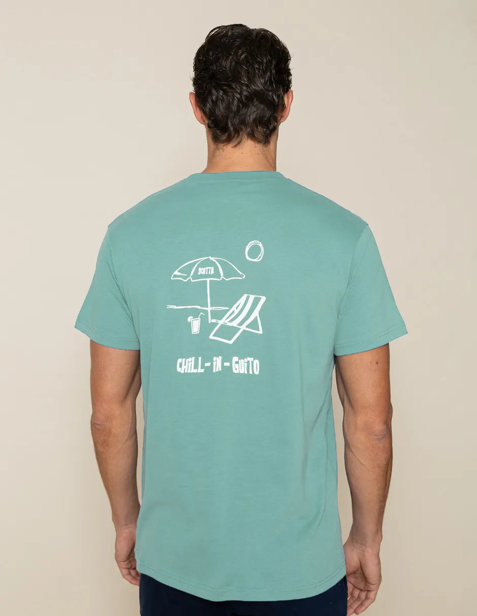 CAMISETA CHILL-IN-GUITO VERDE AGUA