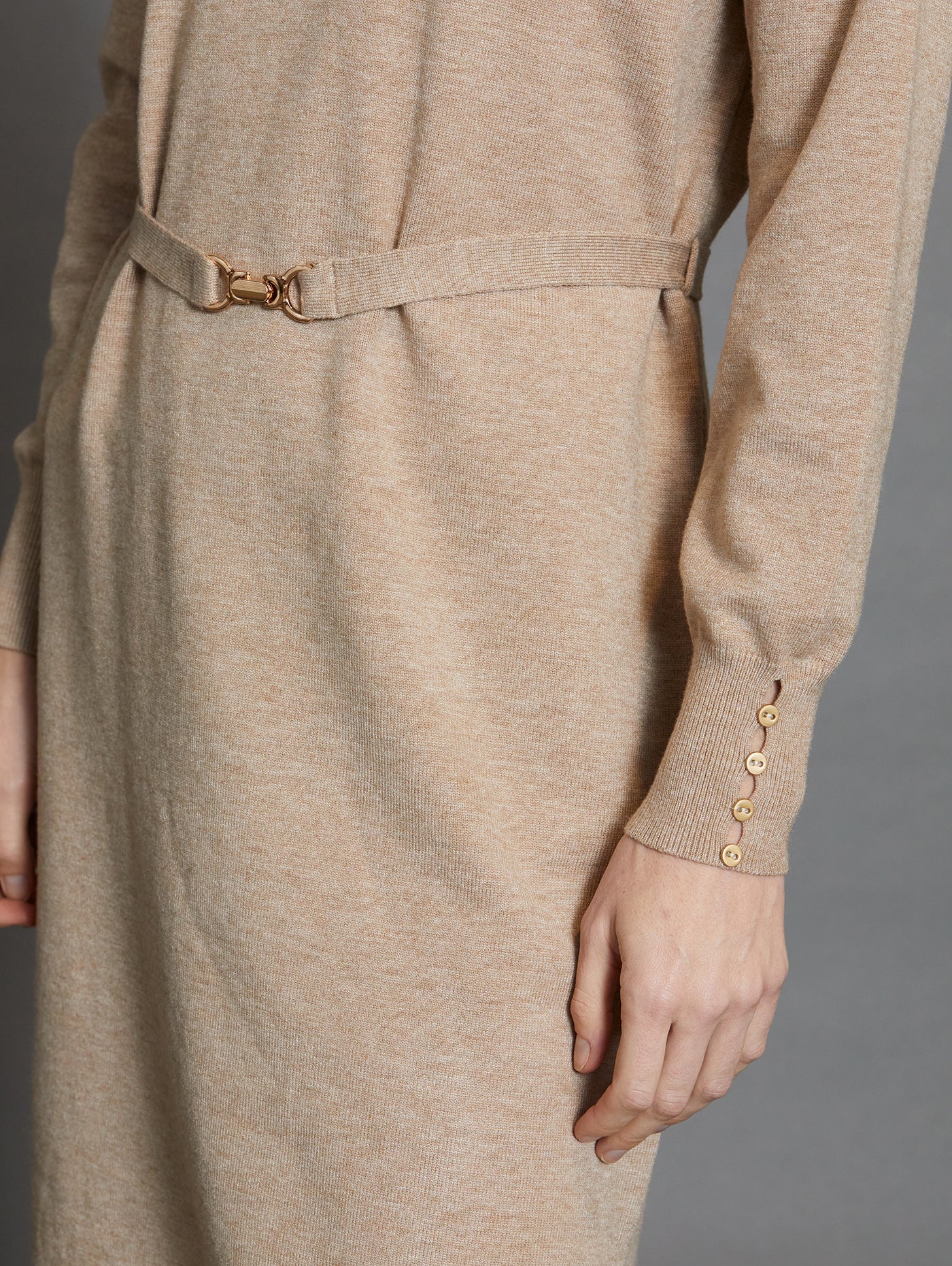 VESTIDO PUNTO BEIGE