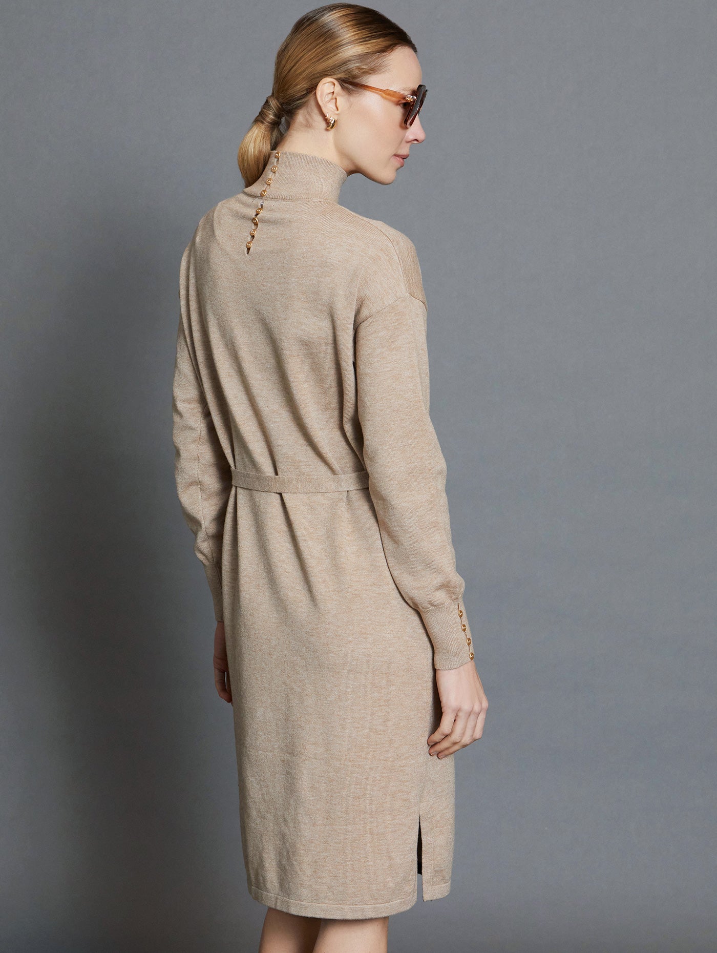 VESTIDO PUNTO BEIGE